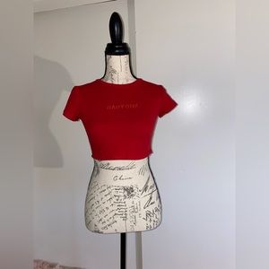Red crop top
